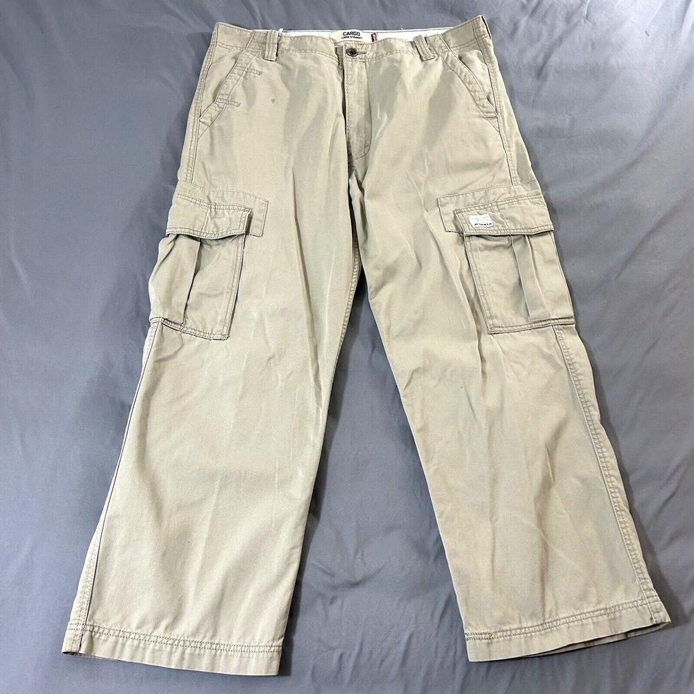 Y2K Levi's Cargo Pants Mens‎ 38x30 (meas 38x29) Khaki Beige Loose Fit